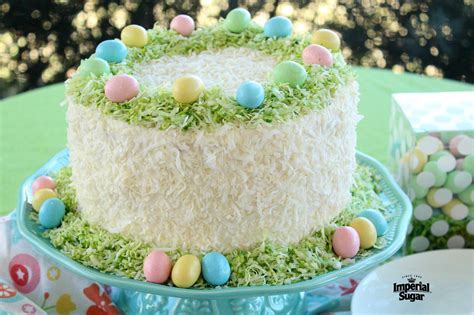 easter cake with coconut grass